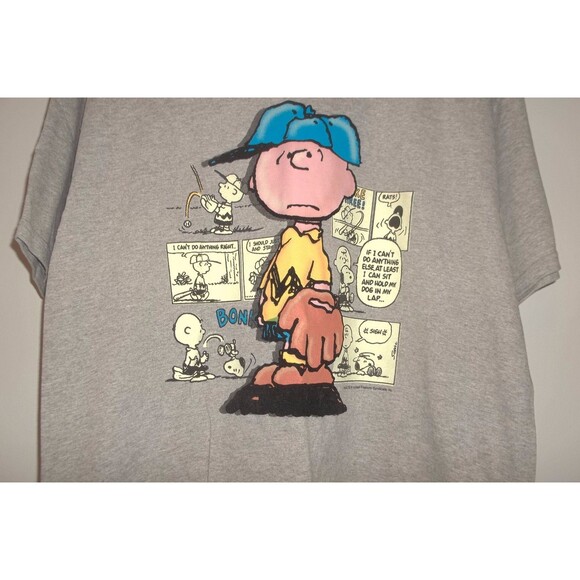 New Delta Magnum Weight Size L. Peanuts Cotton Blend Tee. Charlie Brown Snoopy - Picture 3 of 5